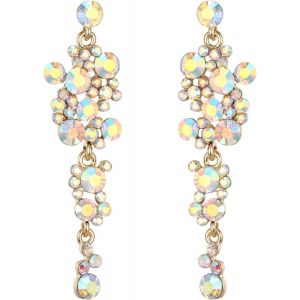 Kal-® Femme Boucle D'oreille Bijoux Mariage Bohême Combinaison De Petite Cristal Autrichien Strass Parure - Neuf