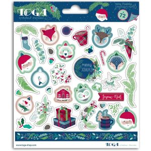 Stickers Scottish Christmas, Bleu, Vert Et Bordeaux, Taille Unique - Neuf