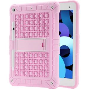 NAERYUT-Coque Pour Ipad 9Eme 8Eme 7Eme Generation (Etui Ipad 10.2 2021/2020/2019) Anti-Chocs Protection Housse Avec Support Pour Crayon Et Bandoulière (Rose) - Neuf
