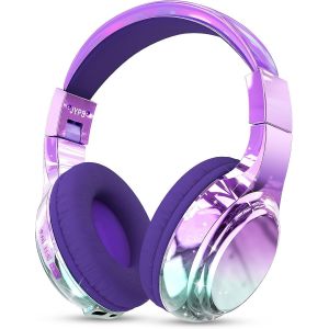 Casque Audio Enfant, Métallique Casque Bluetooth Sans Fil Enfant, Casque Musique Enfant Avec Micro, Bluetooth 5.3 Pliable Casque Pour Fille, Garçon,Adolescent,Pour Ipad/Pc/Tablette (Violet Foncé) - Neuf