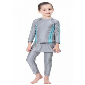 Maillot De Bain Fille - Tianmai - 140cm - Bleu - S&eacute;chage Rapide - Manches Longues - Neuf