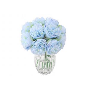 Fleurs de pivoine bleues artificielles pour d&eacute;coration de mariage - 2 bouquets - Neuf