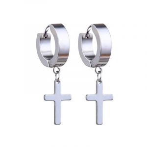 Style 7 - Boucles D'oreilles Créoles Unisexes Pour Hommes/Femmes,1 Paire,Pendentif Croix En Acier Inoxydable,Long Pampille,Punk Gothique,Bijoux,Meilleurs Cadeaux,Nouvelle Collection - Neuf