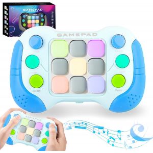 KAL-Console De Jeu Fast Push Bubbles, Jeu Pop It &Eacute;lectronique, Push Bubble Fidget Toys Jeu Pop Puzzle De Light Bouton, Jeu Portable Pop It Puzzle Lumineux Jouet Anti-Stress Cadeau Pour Enfant (Bl) - Neuf