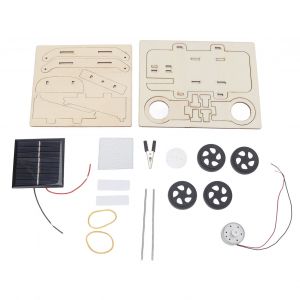 Kit de bricolage de voiture solaire en bois pour enfants, modele d'experimentation scientifique educative a decharge de pression - Neuf