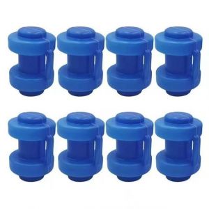 Lot De 8 Embouts De Poteaux De Trampoline Ø 25 Mm, Particulièrement Robustes Et Résistants Aux Intempéries, Pièce De Rechange Pour Filet De Sécurité (Bleu) - Neuf