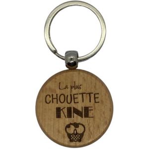 KAL-Porte-Clés En Bois Gravé ""La Plus Chouette Kiné"", Cadeau Pour Kinésithérapeute - Neuf