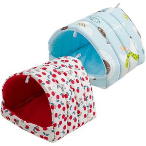 2 Pi&egrave;ces Maison Pour Cochon D'Inde, Lits Grotte Chauds Petits, Peluche Petits Animaux Couchages Hiver Interieur Pour Hamster L&rsquo;&Eacute;cureuil Le Cochon D'Inde - Neuf
