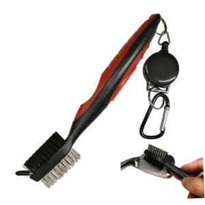 Brosse De Golf Retractable A Double Face Avec Poils En Acier Inoxydable - Neuf