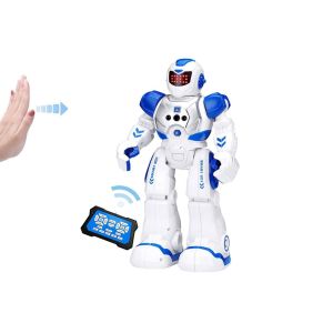 Robot t&eacute;l&eacute;command&eacute; avec mouvements interactifs, danse et parle, pour les enfants de 6 &agrave; 14 ans, bleu - Neuf
