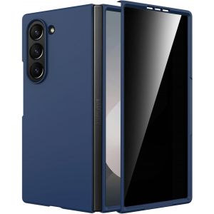 JGD-Pochette pour Samsung Galaxy Z Fold 7, [Protection &Eacute;cran Anti Espion] Antichoc Anti-Rayures Anti-Empreinte, Rigide Slim Coque de Protection Samsung Fold 7, Charge sans Fil Support&eacute;e, Bleu - Neuf