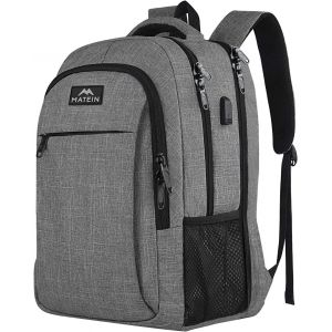 acdsgd-Sac a Dos 17 Pouces Antivol Sac &agrave; Dos Ordinateur Portable Homme Grande Capacit&eacute; Sac a Dos PC Portable avec Chargement USB Sac &agrave; Dos de Voyage Affaires pour Loisir Coll&egrave;ge, Gris - Neuf