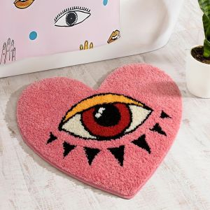 Tapis de bain d'Halloween (yeux roses mal&eacute;fiques), antid&eacute;rapant, d&eacute;coration cauchemardesque pour No&euml;l, tapis de bain amusant, lavable et absorbant, cadeau effrayant - Neuf
