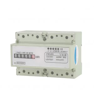 Compteur electrique numerique triphase 4 fils 7 broches sur rail DIN, compteur electronique kWh (5(30)A) - Neuf