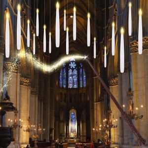 Kalsw-Bougies Led Suspendues Avec Baguette,20 Bougies Flottantes Sans Flamme Avec T&eacute;l&eacute;commande Pour F&ecirc;tes De Famille,D&eacute;corations De No&euml;l D'halloween,D&eacute;coration De La Maison - Neuf