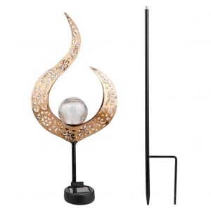HJLIAN Lampe solaire creuse sur piquet, impermeable IP64, decorative, pour allee, patio, pelouse - Neuf