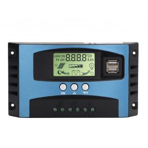 XYONG Controleur de charge solaire MPPT 12 V/24 V, identification automatique, ecran LCD, double sortie USB, regulateur de puissance solaire reglable 20 A - Neuf
