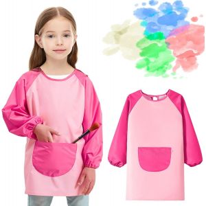 KALANKA-1 pièce de tablier de peinture pour enfants, imperméable à l'eau, réglable tablier de bricolage,manches longues pour 5-11 ans garçon et fille,pour l'école d'art - Neuf