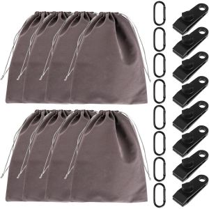 ChenQuanSarl-8 Pièces Sac De Lestage Pour Auvent,Sac Lourd Remplissable 8 Sacs De Poids Et 8 Mousquetons, 8 Clips Convient Pour Attacher Des Rideaux Extérieurs,Des Tentes,Des Nappes - Neuf