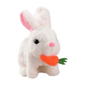 Lapin en peluche électrique sauteur avec carottes et son, cadeau de Noël pour les amoureux des lapins, jouet éducatif précoce pour enfants, lapin carotte blanc-Lapin carotte blanc - Neuf