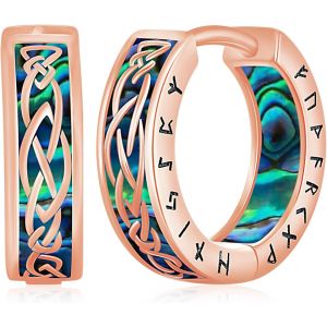 Boucles D'oreilles Viking Rune Pour Hommes Femmes En Argent Sterling 925 Noir Boucles D'oreilles Cr&eacute;oles Viking Nordiques Style Punk Boucles D'oreilles Piercing Bo&icirc;te Cadeau Pour Hommes Mari - Neuf