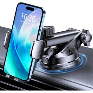 Support Telephone Voiture, [Jamais de Chute] Ultra Robuste Pied Telephone Voiture Orientable &agrave; 360&deg;, Attache T&eacute;l&eacute;phone Voiture Ventouse Compatible avec iPhone 16/15/14 & Autres 4-7"" Smartphones - Neuf