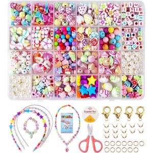 KALANKA-Perles pour Bracelet, Bijoux Enfants Fille, Kit Bracelet à Faire Soi-même, Perle Enfant pour Développer des Compétences Pratiques, Cadeaux pour Enfants Âgés de 4 à 12 Ans - Neuf