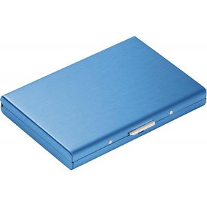 1 Pcs Porte-Carte de Crédit Visite(Bleu) Métallique avec la Technologie de Blocage RFID,Cool Etui de Carte de Visite Slim Métal - 6 Slots pour Vos Cartes de Crédit - Neuf