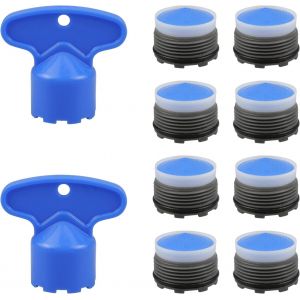 8 Pièces M18 Aérateur de Robinet avec 2 Clé en Plastique de Robinet Aérateur Aérateur de Robinet Filtres Aérateur de Robinet Accessoires pour Évier de Cuisine, Évier de salle de Bains - Neuf