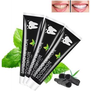 3 x 105 g boxes of bamboo charcoal deep toothpaste,activated charcoal teeth whitening,natural whiteness,removes teeth stains from fresh breath - Neuf