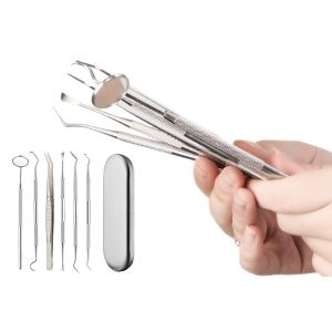 Ensemble De 6 Outils Dentaires En Acier Inoxydable Pour Les Soins Bucco-Dentaires &Agrave; Domicile - Neuf