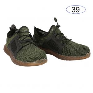 Chaussures De Securite A Embout D'acier Pour Homme, Bottes De Chantier Industrielles En Maille Respirante, Vert 39 - Neuf