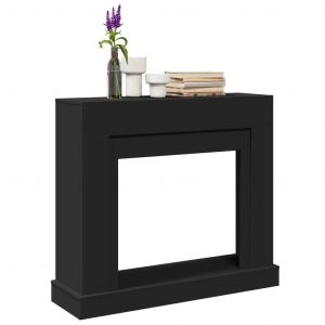 Cadre de cheminée noir 100x30x87,5 cm bois d'ingénierie - Neuf