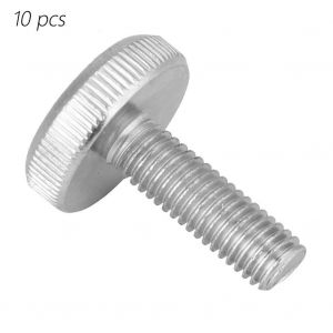 Lot de 10 vis a tete moletee plate en acier au carbone zingue M8 (M8 x 25) - Neuf