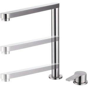 Robinet de cuisine pliable sous fen&ecirc;tre bross&eacute; robinets de cuisine &eacute;vier mitigeur &agrave; levier unique cuisine Fr - Neuf