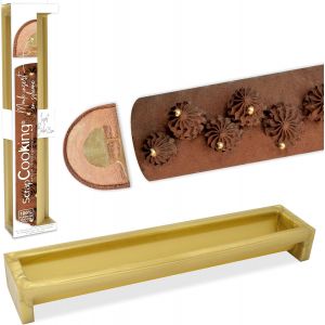 Jexnovashop-Moule Silicone Insert - Goutti&egrave;re B&ucirc;che 25 Cm Pour 8 &Agrave; 10 Personnes - Mini-B&ucirc;ches Buchettes - Dessert De No&euml;l - Avec Recette - Coloris Dor&eacute; - 2971 - Neuf