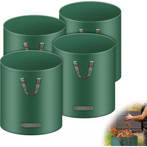 MEVRONISSHOP-4x Sacs de Jardin Ind&eacute;chirables, 272L Sac Jardinage D&eacute;chets, Autoportant, Big Bag avec Poign&eacute;es, &Eacute;tanche, Pliable et R&eacute;utilisable, Sac V&eacute;g&eacute;taux Jardin 150 g/m&sup2; - Neuf