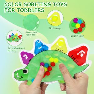 Sensory Color Sorting Toys,Color Sorting Game,Educational Color Learning Toys,Color Matching Toys for Toddlers (Dinosaur) - Neuf