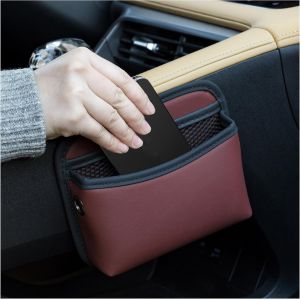 Eryi-Organisateur De Poche Latérale En Cuir Synthétique Pour Voiture - Support Universel Pour Téléphone Portable - Pour Siège De Voiture - Accessoire De Rangement Pour Porte De Voiture - Console - Neuf