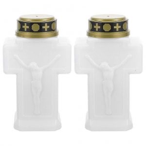 2pcs Backyard Electric Candle Light Cemetery Candle Light Flameless Candle Light For Memory - Neuf