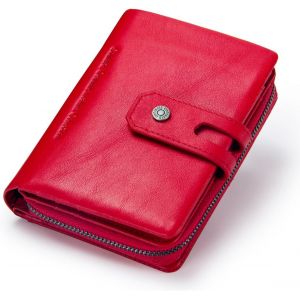 Cauc-Cuir V&eacute;ritable Womens Trifold Porte-Monnaie Porte-Monnaie Zipper Purse Portefeuille - Neuf