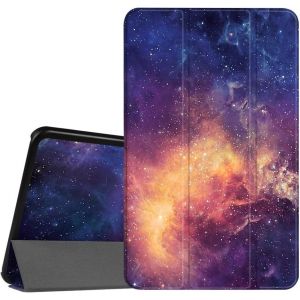 LORANKA-Coque pour Samsung Galaxy Tab A (2016) SM-T580 SM-T585 10.1 Pouces - Etui de Protection Ultra-Mince et L&eacute;ger Housse Tablette Cover avec Fonction Sommeil/R&eacute;veil Automatique, Galaxie - Neuf