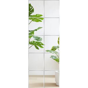 KAL-2Mm Miroir Mural Autocollant, Antidéflagrant Carrés Flexible Miroir Acrylique Adhésif Decoration Pour Salle De Bain Salon Chambre, 10 Pièces 23 X 15 Cm - Neuf