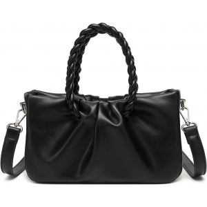 RFCBC-Sac à bandoulière en cuir simili PU pour femme avec courroie d'épaule amovible et ajustable, petit sac à poignée tressée - Neuf