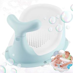 Chaise De Douche Pour B&eacute;b&eacute;,Forme De Baleine Mignonne, Coussin En Silicone En Maille Respirante Et &Eacute;lastique, Dossier Ergonomique, 4 Ventouses Antid&eacute;rapantes Puissantes, Pour 6 Mois Et Plus (Vert) - Neuf