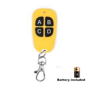 T&eacute;l&eacute;commande sans fil universelle pour porte de garage, duplicateur de code de copie, porte-cl&eacute;s, 433 MHz, 4 pr&eacute;dire, clonage Z successif, 433.92 Yellow - Neuf