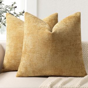 CAUC-Lot de 2 Housse Coussin de canap&eacute; 40x40 en Chenille Housse de Coussin Douces Cecoration de Maison Coussin Canape D&eacute;coratives de Luxe pour Canap&eacute;,lit et Salon - Neuf