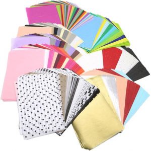 Lot De 400 Feuilles De Papier De Soie A4, Couleurs Mélangées, Idéal Pour Le Bricolage, La Décoration, L'emballage, Le Traçage, Les Croquis, Les Fleurs En Papier, Les Pompons, Les - Neuf