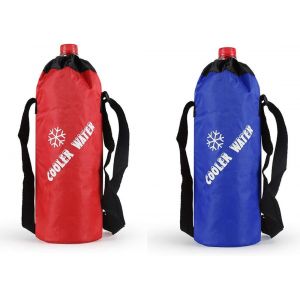 Sac Isotherme Pour Bouteille D'eau Jusqu'&agrave; 1,5 L, Fermeture &Eacute;clair Et Bandouli&egrave;re R&eacute;glable, Petit Sac Isotherme Pour Boissons, Glaci&egrave;re Pour L'ext&eacute;rieur, Les Voyages, Etc. Rouge Et Bleu. - Neuf