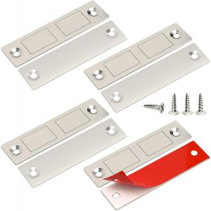 Aimant Porte Placard Puissant Lot De 4 Ultra Mince Aimant Porte Pour Placard Cuisine Loquet De Porte Magnétique Aimant Meuble Fermeture Pour Tiroir, Armoire, Porte Coulissant[Jia5286142] - Neuf